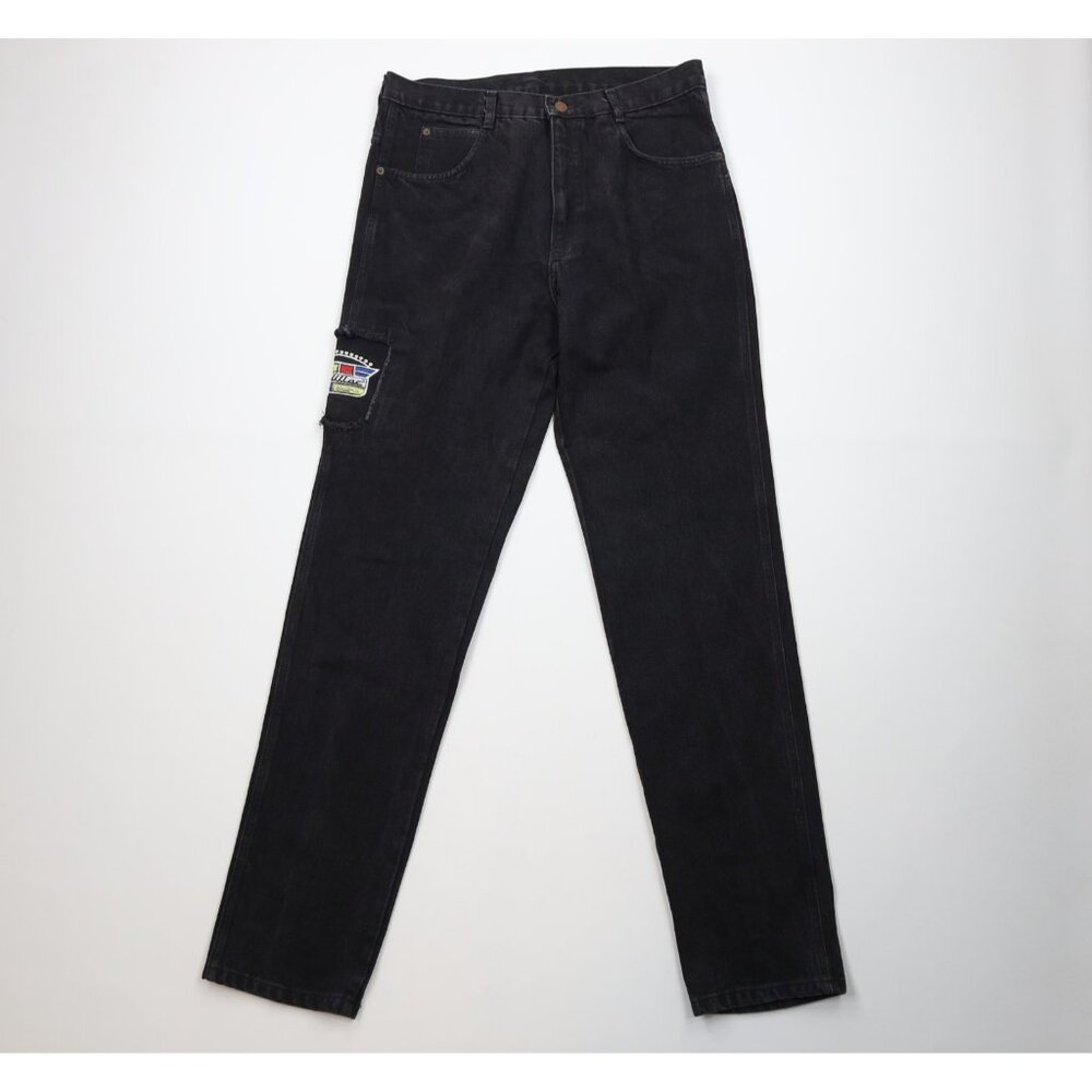 Deadstock Vintage 90s Cadillac Car Mens 36x34 Spell Out Straight Leg Jeans USA